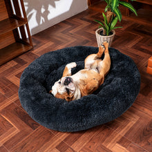 Load image into Gallery viewer, Thick cutton round dog bed super soft long plush pet
