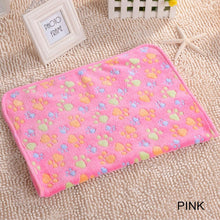 Load image into Gallery viewer, Coral velvet paw print blanket cat and dog
