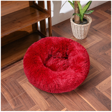 Load image into Gallery viewer, Thick cutton round dog bed super soft long plush pet
