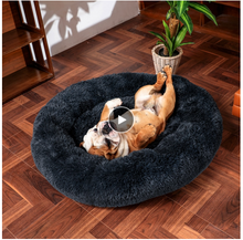 Load image into Gallery viewer, Thick cutton round dog bed super soft long plush pet
