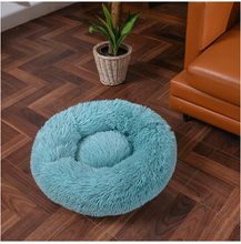 Load image into Gallery viewer, Thick cutton round dog bed super soft long plush pet
